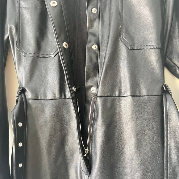 NEW '7 for All Mankind' Faux Leather jumpsuit, Black- Size M - Picture 13 of 16